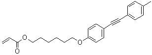 CAS 登录号：166596-22-1, 2-丙烯酸 6-[4-[2-(4-甲基苯基)乙炔基]苯氧基]己基酯
