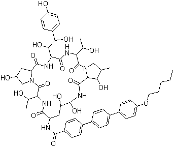 structure of CAS# 166663-25-8, 阿尼芬净