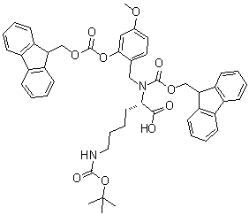 CAS 登录号：166881-56-7, N6-[叔丁氧羰基]-N2-[(9H-芴-9-基甲氧基)羰基]-N2-[[2-[[(9H-芴-9-基甲氧基)羰基]氧基]-4-甲氧基苯基]甲基]-L-赖氨酸
