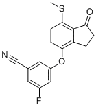 structure of CAS# 1672665-69-8, 3-氟-5-{[7-(甲基硫烷基)-1-氧代-2,3-二氢-1H-茚-4-基]氧基}苯甲腈