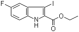 structure of CAS# 167631-21-2, 5-氟-3-碘-1H-吲哚-2-羧酸乙酯
