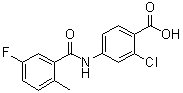 structure of CAS# 168080-49-7, 2-氯-4-[(5-氟-2-甲基苯甲酰基)氨基]苯甲酸