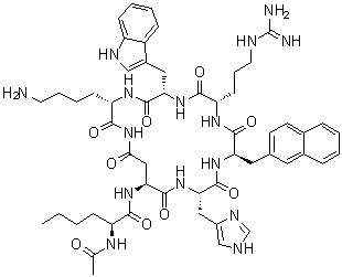 structure of CAS# 168482-23-3, N-乙酰基-L-正亮氨酰-L-alpha-天冬氨酰-L-组氨酰-3-(2-萘基)-D-丙氨酰-L-精氨酰-L-色氨酰-L-赖氨酰胺(2→7)-内酰胺