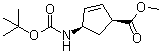 structure of CAS# 168683-02-1, (1S,4R)-4-[[叔丁氧羰基]氨基]-2-环戊烯-1-羧酸甲酯