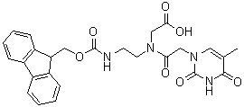 CAS # 169396-92-3, N-[2-(3,4-Dihydro-5-methyl-2,4-dioxo-1(2H)-pyrimidinyl)acetyl]-N-[2-[[(9H-fluoren-9-ylmethoxy)carbonyl]amino]ethyl]glycine, Fmoc-T-(Bhoc)-OH