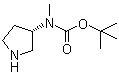 structure of CAS# 169750-01-0, (S)-甲基(吡咯烷-3-基)氨基甲酸叔丁酯