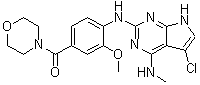 structure of CAS# 1700693-08-8, [4-[[5-氯-4-(甲基氨基)-7H-吡咯并[2,3-d]嘧啶-2-基]氨基]-3-甲氧基苯基]-4-吗啉基甲酮