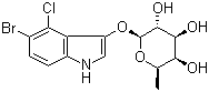 structure of CAS# 17016-46-5, 5-Bromo-4-chloro-1H-indol-3-yl 6-deoxy-beta-D-galactopyranoside