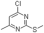 structure of CAS# 17119-73-2, 6-甲基-2-甲硫基-4-氯嘧啶