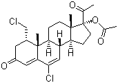 structure of CAS# 17183-98-1, 6-氯-1a-氯甲基-17-羟基孕甾-4,6-二烯-3,20-二酮醋酸酯