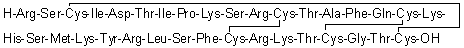 CAS # 172450-46-3, Toxin ShK (Stoichactis helianthus potassium-channel), L-Arginyl-L-seryl-L-cysteinyl-L-isoleucyl-L-alpha-aspartyl-L-threonyl-L-isoleucyl-L-prolyl-L-lysyl-L-seryl-L-arginyl-L-cysteinyl-L-threonyl-L-alanyl-L-phenylalanyl-L-glutaminyl-L-cysteinyl-L-lysyl-L-histidyl-L-seryl-L-methionyl-L-lysyl-L-tyrosyl-L-arginyl-L-leucyl-L-seryl-L-phenylalanyl-L-cysteinyl-L-arginyl-L-lysyl-L-threonyl-L-cysteinylglycyl-L-threonyl-L-cysteine cyclic (3→35),(12→28),(17→32)-tris(disulfide)