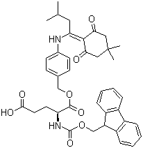 CAS # 172611-75-5, Fmoc-Glu(ODmab)-OH, N-[(9H-Fluoren-9-ylmethoxy)carbonyl]-L-glutamic acid 1-[[4-[[1-(4,4-dimethyl-2,6-dioxocyclohexylidene)-3-methylbutyl]amino]phenyl]methyl] ester