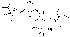 CAS 登录号：173053-78-6, 1,5-脱水-2-脱氧-6-O-[三(1-甲基乙基)硅烷基]-4-O-[6-O-[三(1-甲基乙基)硅烷基]-beta-D-吡喃半乳糖基]-D-阿拉伯-己-1-烯糖