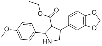 CAS # 173937-93-4, Ethyl (2R,3S,4S)-4-(1,3-benzodioxol-5-yl)-2-(4-methoxyphenyl)-3-pyrrolidinecarboxylate, ethyl 4-(1,3-benzodioxol-5-yl)-2-(4-methoxyphenyl)pyrrolidine-3-carboxylate