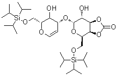 CAS 登录号：174173-98-9, 2,6-脱水-4-O-[3,4-O-羰基-6-O-[三(1-甲基乙基)硅烷基]-alpha-D-吡喃半乳糖基]-2-脱氧-6-O-[三(1-甲基乙基)硅烷基]-D-阿拉伯-己-5-烯糖