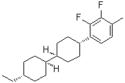 structure of CAS# 174350-08-4, [反式(反式)]-1-(4'-乙基[1,1'-联环己烷]-4-基)-2,3-二氟-4-甲基苯