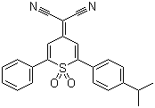 structure of CAS# 174493-15-3, 2-[2-[4-(1-甲基乙基)苯基]-1,1-二氧代-6-苯基-4H-噻喃-4-亚基]丙二腈