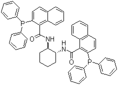 structure of CAS# 174810-09-4, (1R,2R)-(+)-1,2-Diaminocyclohexane-N,N'-bis(2-diphenylphosphino-1-naphthoyl)