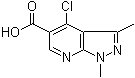 CAS 登录号：175201-94-2, 4-氯-1,3-二甲基吡唑并[3,4-b]吡啶-5-羧酸