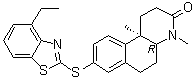 CAS # 176975-26-1, Izonsteride, (4aR,10bR)-8-[(4-Ethyl-2-benzothiazolyl)thio]-1,4,4a,5,6,10b-hexahydro-4,10b-dimethylbenzo[f]quinolin-3(2H)-one