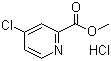 structure of CAS# 176977-85-8, Methyl 4-chloro-2-pyridinecarboxylate hydrochloride