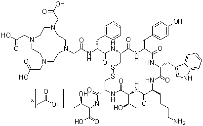 CAS # 177943-89-4, N-[[4,7,10-Tris(carboxymethyl)-1,4,7,10-tetraazacyclododec-1-yl]acetyl]-D-phenylalanyl-L-cysteinyl-L-tyrosyl-D-tryptophyl-L-lysyl-L-threonyl-L-cysteinyl-L-threonine cyclic (2→7)-disulfide acetate (salt)
