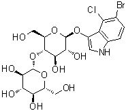 structure of CAS# 177966-52-8, 5-溴-4-氯-1H-吲哚-3-基 4-O-beta-D-吡喃葡萄糖基-beta-D-吡喃葡萄糖苷