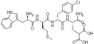 CAS 登录号：178396-45-7, D-色氨酰-D-蛋氨酰-4-氯-D-苯丙氨酰-4-羧基-L-alpha-谷氨酰胺