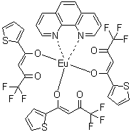 structure of CAS# 17904-86-8, (1,10-菲咯啉)三(2-噻吩甲酰基三氟丙酮)铕