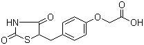 structure of CAS# 179087-93-5, 4-(2,4-Dioxothiazolidin-5-ylmethyl)phenoxyacetic acid