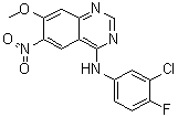 structure of CAS# 179552-74-0, N-(3-氯-4-氟苯基)-7-甲氧基-6-硝基喹唑啉-4-胺