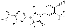 CAS # 1802242-43-8, 4-[3-[4-Cyano-3-(trifluoromethyl)phenyl]-5,5-dimethyl-4-oxo-2-thioxo-1-imidazolidinyl]-2-fluorobenzoic acid methyl ester