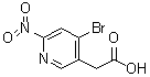 structure of CAS# 1805557-34-9, 4-溴-6-硝基-3-吡啶乙酸