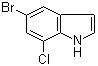 structure of CAS# 180623-89-6, 5-溴-7-氯-1H-吲哚