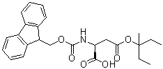 structure of CAS# 180675-08-5, N-[芴甲氧羰基]-L-天冬氨酸 4-(1-乙基-1-甲基丙基)酯