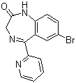 CAS 登录号：1812-30-2, 溴西泮, 7-溴-5-(2-吡啶基)-3H-1,4-苯并二氮杂卓-2(1H)-酮