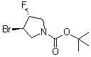 structure of CAS# 1818847-67-4, (3R,4R)-rel-3-Bromo-4-fluoro-1-pyrrolidinecarboxylic acid 1,1-dimethylethyl ester