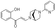 structure of CAS# 1819363-80-8, (2E)-1-(2-Hydroxyphenyl)-3-[(1R,4R)-5-(2-pyridinyl)-2,5-diazabicyclo[2.2.1]hept-2-yl]-2-propen-1-one