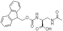 structure of CAS# 181952-29-4, 3-(乙酰氨基)-N-[芴甲氧羰基]-L-丙氨酸