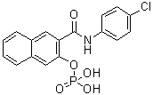 structure of CAS# 18228-17-6, N-(4-氯苯基)-3-(磷酰氧基)-2-萘甲酰胺