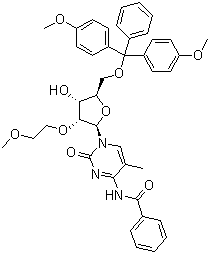 structure of CAS# 182496-01-1, N-苯甲酰基-2'-O-甲氧基乙基-5-O-二甲氧基三苯甲基-5-甲基胞苷