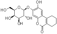 CAS 登录号：182805-65-8, 3-(beta-D-吡喃半乳糖基氧基)-7,8,9,10-四氢-2-羟基-6H-二苯并[b,d]吡喃-6-酮