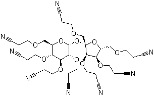 structure of CAS# 18304-13-7, 八(O-氰基乙基)蔗糖
