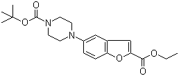structure of CAS# 183288-43-9, 4-[2-(乙氧羰基)-5-苯并呋喃基]-1-哌嗪羧酸叔丁酯