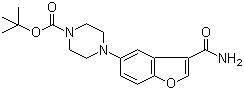 structure of CAS# 183288-44-0, 5-(4-叔丁氧羰基-1-哌嗪基)苯并呋喃-2-甲酰胺