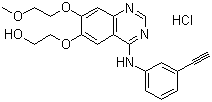 CAS 登录号：183320-51-6, OSI 420, 2-[[4-[(3-乙炔基苯基)氨基]-7-(2-甲氧基乙氧基)-6-喹唑啉基]氧]乙醇盐酸盐