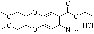 structure of CAS# 183322-17-0, 2-氨基-4,5-双(2-甲氧基乙氧基)苯甲酸乙酯盐酸盐