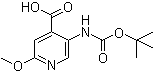 structure of CAS# 183741-86-8, 5-(叔丁氧羰基氨基)-2-甲氧基吡啶-4-羧酸