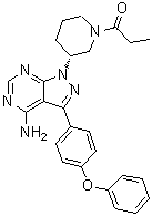 CAS # 1839099-22-7, 1-[(3R)-3-[4-Amino-3-(4-phenoxyphenyl)-1H-pyrazolo[3,4-d]pyrimidin-1-yl]-1-piperidinyl]-1-propanone, Ibrutinib-Rev