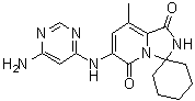 structure of CAS# 1849590-01-7, 6'-[(6-氨基-4-嘧啶基)氨基]-8'-甲基螺[环己烷-1,3'(2'H)-咪唑并[1,5-a]吡啶]-1',5'-二酮